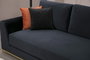 Atelier Del Sofa Sofá de 4 Plazas con Mesa Lateral - Negro y Dorado